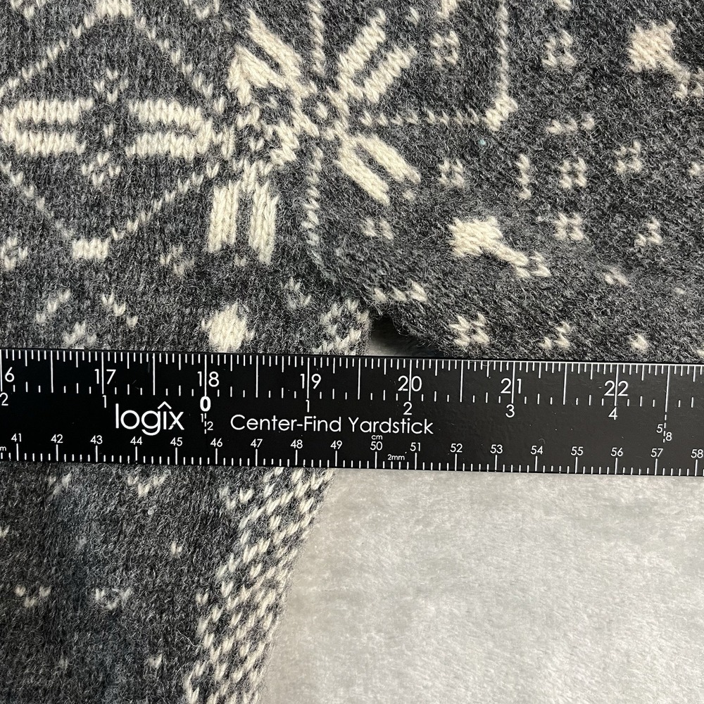VTG Maurices Womens M Nordic Fair Isle Lambswool Blend Zip Cardigan Fur Collar - Picture 12 of 15